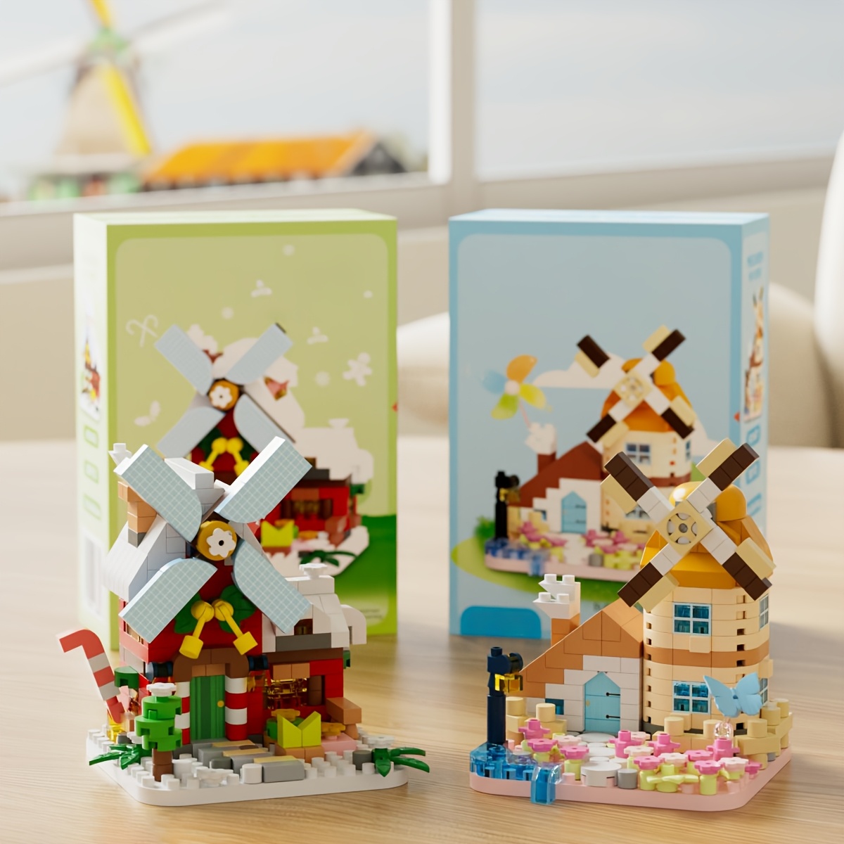 Windmill Cottage Building Block Toy Set, Holiday Gift